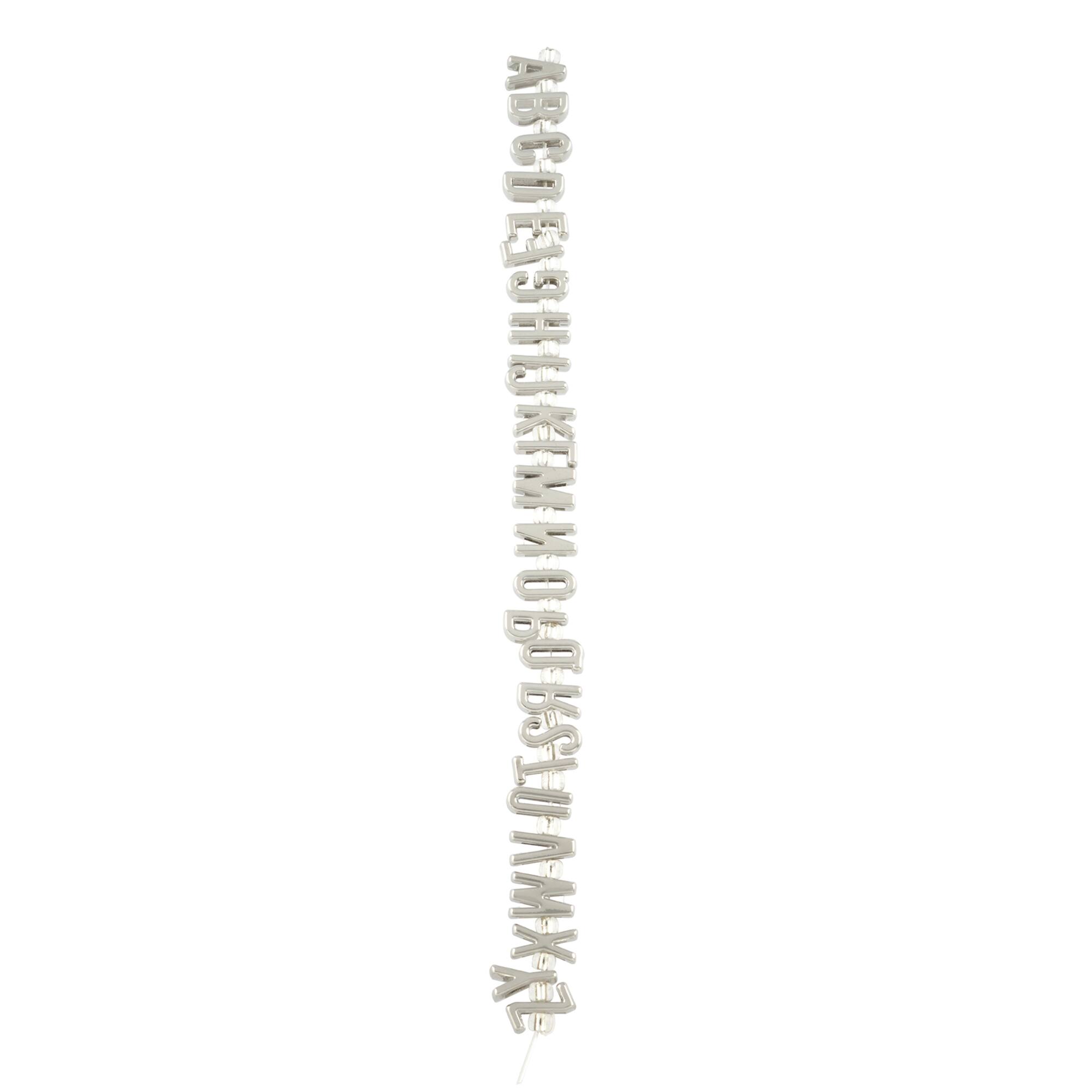 Rhodium Alphabet Metal Beads by Bead Landing™